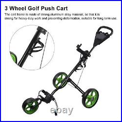 (01) Push Cart Bag Cart 3 Wheeled Folding Cart With Quick Braking For G