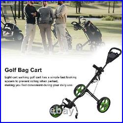 (01) Push Cart Bag Cart 3 Wheeled Folding Cart With Quick Braking For G