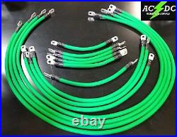 # 1 Awg HD Golf Cart Battery Cable 13 pc GREEN TXT E-Z-GO Set U. S. A MADE