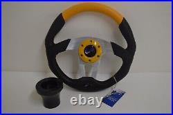 13 Black / Yellow Steering Wheel EZGO Golf Cart black