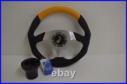 13 Black / Yellow Steering Wheel EZGO Golf Cart black