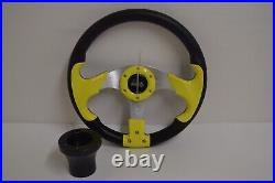 13 Yellow / Black Razor Steering Wheel Club Car DS Golf Cart black