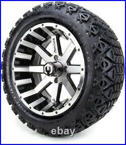 14 Assault Machined and Black Golf Cart Wheels and Tires 23x10.00-14 Set of 4
