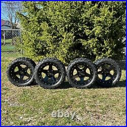14 Glossy Black Warrior Golf Cart Wheel WithDOT All Terrain Tire 23x10-14, 4 PCS