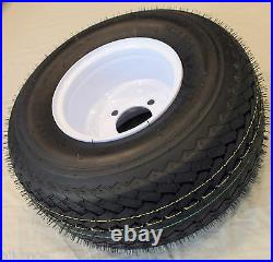 18x8.50-8 Golf Cart Tire 4 Ply DOT + 8 4 Lug White Steel Wheel EzGo Club Car DS