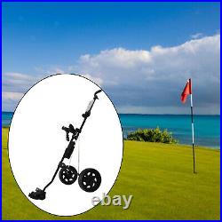 2 Wheel Foldable Golf Pull Trolley Push Cart Scorecard Card Bag Stand Cart
