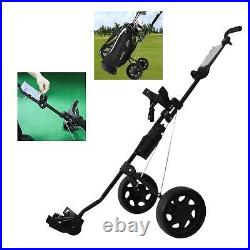 2 Wheel Golf Push Pull Cart Collapsible Golf Trolley Carrying Scorecard