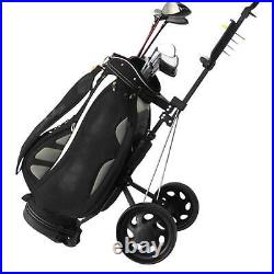 2 Wheel Golf Push Pull Cart Collapsible Golf Trolley Carrying Scorecard