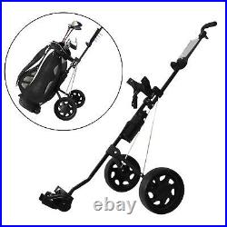 2 Wheel Push Pull Golf Cart Collapsible, Folding Golf Pull