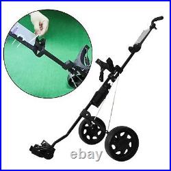 2 Wheel Push Pull Golf Cart Collapsible Golf Trolley Cart, Collapsible Golf