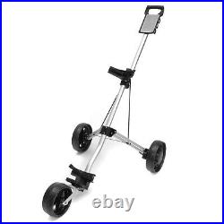 3 Wheel Golf Pull Trolley Bag Stand Cart Compact Folding Golf Buggies D2