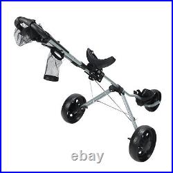 3 Wheel Golf Push Cart Portable Folding Walking Push Cart Hold 30 Balls Quick