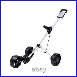3 Wheel Push Pull Golf Cart Golf Bag Pull Cart Lightweight Folding Carry with