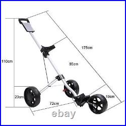 3 Wheel Push Pull Golf Cart Golf Bag Pull Cart Lightweight Folding Carry with