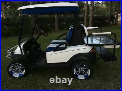 (4) 14 red blue white Aluminum Alloy Golf Cart Car Rim Wheels & Mounted Tires