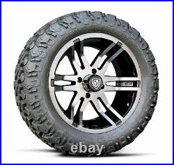 (4) Fairway Alloys 14 Flex Golf Cart Car Wheels & EFX 23-9.5-14 Hammer Tires