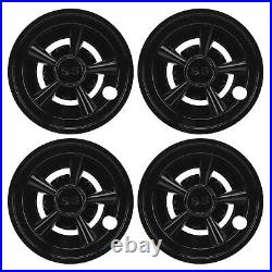 4Pcs Golf Cart Wheel Hub Cover 8 Inches Glossy Black Wind Resistance Reduction
