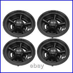4Pcs Golf Cart Wheel Hub Cover 8 Inches Glossy Black Wind Resistance Reduction
