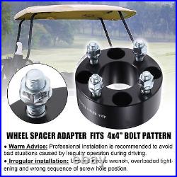 4pcs 2 Wheel Spacer Adapters 4.06 M12 Studs Fits Club Car Golf Carts Black