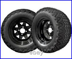BLACK FRIDAY Black Golf Cart 12 Wheels with 23 Lifted Golf Cart Tires Set/4