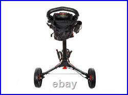 Bag Boy Compact 3 Wheel Push and Pull Cart Black/Red 3 Wheel Trolley