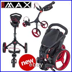 Big Max IQ+ Unisex 3 Wheel Golf Push Trolley Black/Red- NEW