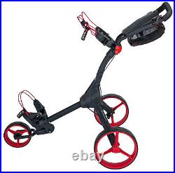 Big Max IQ+ Unisex 3 Wheel Golf Push Trolley Black/Red NEW