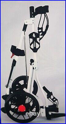 Big Max X-Treme Rider 3-Wheel Golf Trolley Compact Quick Folding Push Cart White