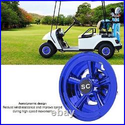 Blue 4PCS 8in Golf Cart Wheel Hub Cover Waterproof Elastic Aerodynamic Hubcaps