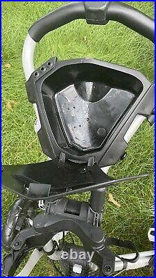 CLICGEAR ROVIC RV1S Swivel 3 Wheel Push Pull Golf Bag Cart Black Silver USED