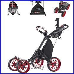 Caddy 4 Wheel Carts Pushcart Sport Adjustable Handle Explorer Golf Push Cart