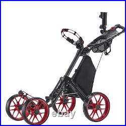 Caddy 4 Wheel Carts Pushcart Sport Adjustable Handle Explorer Golf Push Cart