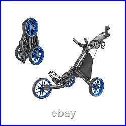 CaddyTek 3 Wheel Golf Push Cart Foldable Collapsible Lightweight Pushcart w