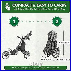 CaddyTek EZ 3 Wheel Golf Push Trolley Cart Foldable Collapsible Lightweight