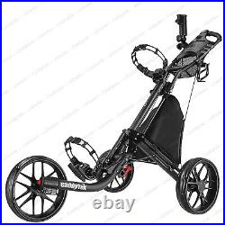 CaddyTek EZ-Fold 3 Wheel Golf Push Cart Golf Trolley -Dark Grey NEW