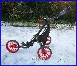 CaddyTek EZ-Fold 3 Wheel Golf Push Cart Golf Trolley - Red