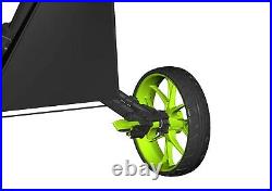 CaddyTek EZ-Fold 3 Wheel V2 Golf Push Cart Golf Trolley Mobile Phone Holder-Lime