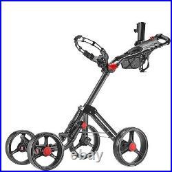 CaddyTek Explorer Trolley Holiday Pull 4 Wheel Golf Push Cart Foldable