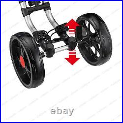 CaddyTek One-Click Folding Golf trolley 4 Wheel Push/Pull Cart V3 - Dark Grey