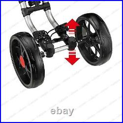 CaddyTek One-Click Folding Golf trolley 4 Wheel Push/Pull Cart V3-Dark Grey