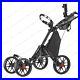CaddyTek One-Click Folding Golf trolley 4 Wheel Push/Pull Cart V3-Dark Grey NEW