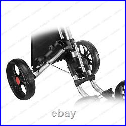 CaddyTek One-Click Folding Golf trolley 4 Wheel Push/Pull Cart V3-Red