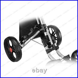 CaddyTek One-Click Folding Golf trolley 4 Wheel Push/Pull Cart V3-Red NEW