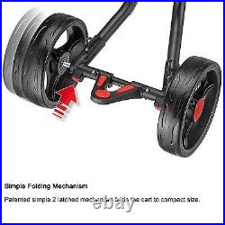 CaddyTek SuperLite 4 Wheel Golf Push Cart Trolley Lightweight Compact Pull Cart