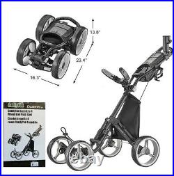 CaddyTek SuperLite Explorer V8 Golf Push Cart 4 Wheel Strong Aluminum Frame