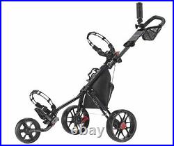 Caddytek 3 Wheel Golf Push Cart Lightweight Close Folding Push Pull Caddy Car