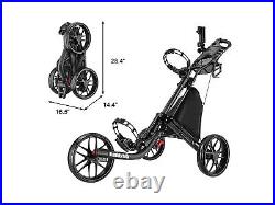 Caddytek EZ-Fold 3 Wheel Golf Push Cart golf trolley Black