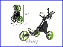 Caddytek EZ-Fold 3 Wheel Golf Push Cart golf trolley Lime