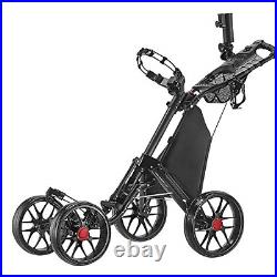 Caddytek One-Click Folding 4 Wheel Version 3 Golf Push Cart Dark Grey