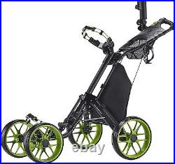 Caddytek One-Click Folding 4 Wheel Version 3 Golf Push Cart (Lime)